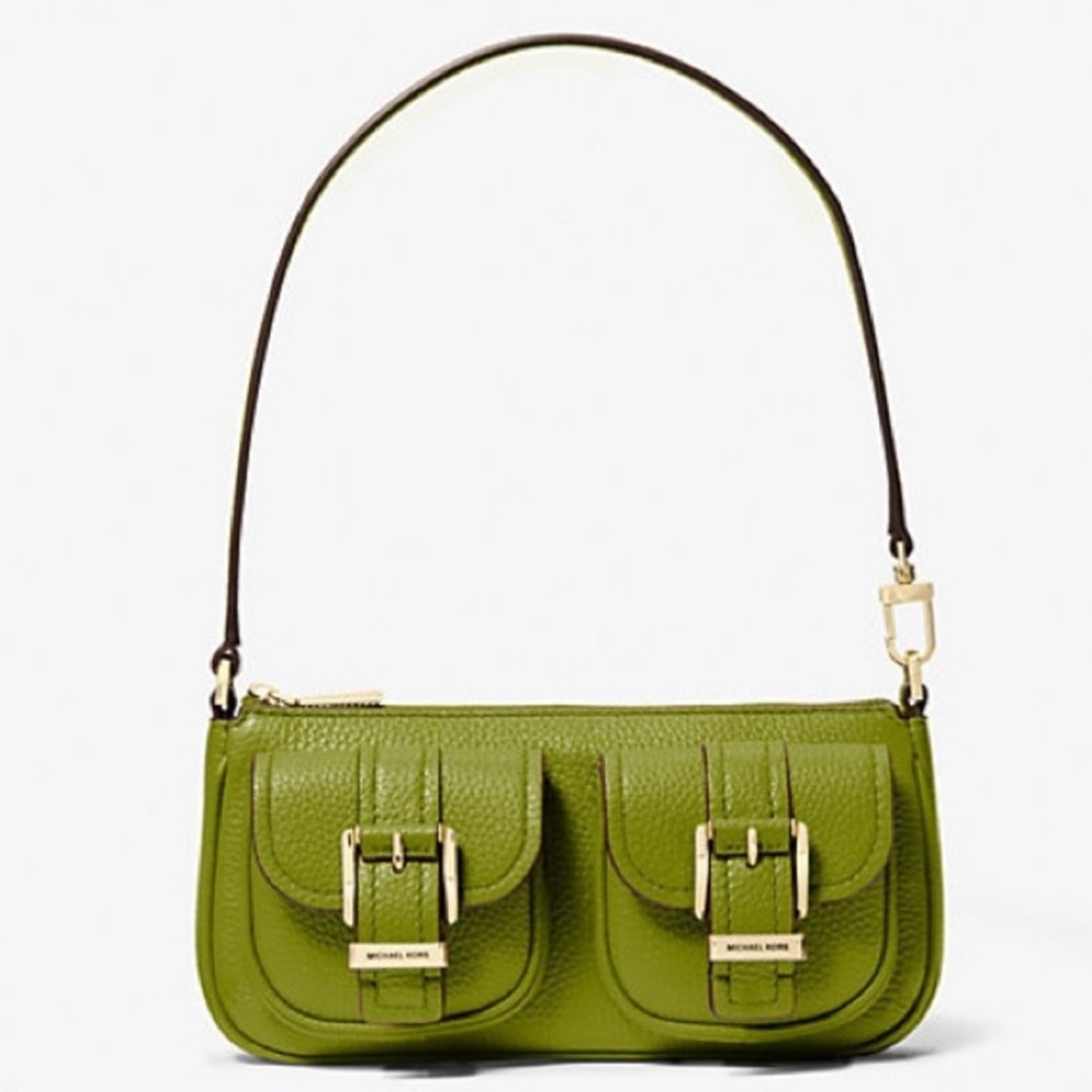 Michael Kors Olive Green Shoulder Bag/ Wristlet
